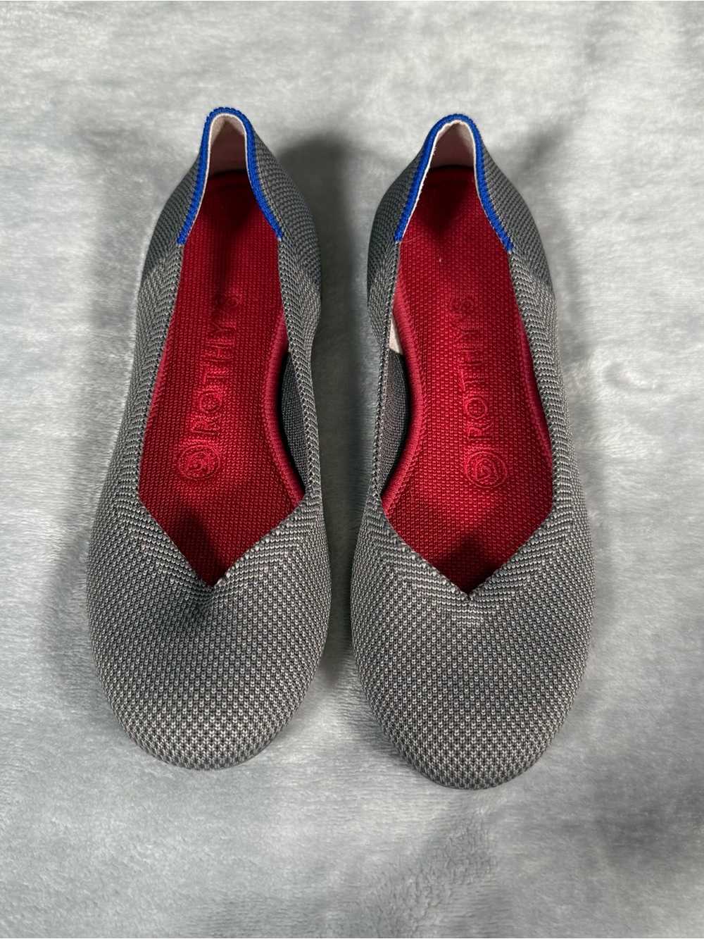 Rothys The Flat Round Toe Slip On Flats Womens Size 5.5 Gray Casual Formal